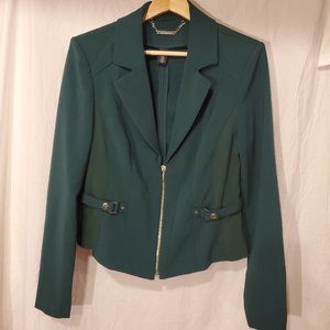 WHBM Green Stretch Blazer w Gold Details - Size 10